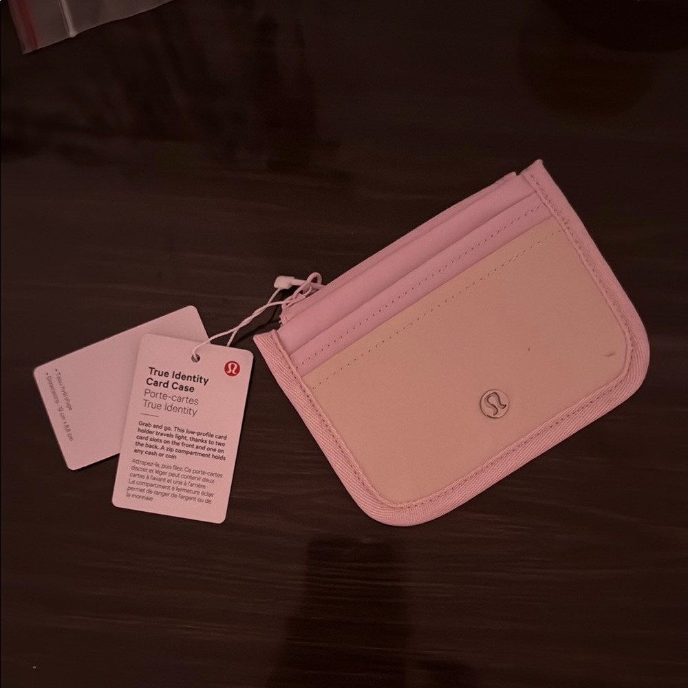 Lululemon Pink and Cream Card Case